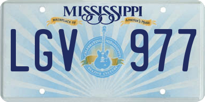 MS license plate LGV977