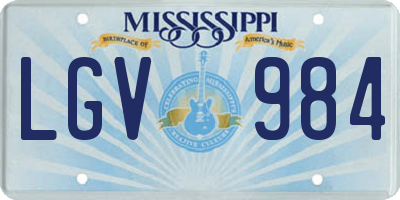 MS license plate LGV984