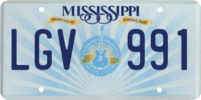 MS license plate LGV991