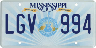 MS license plate LGV994