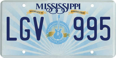 MS license plate LGV995