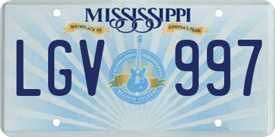 MS license plate LGV997