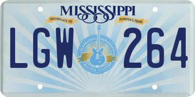 MS license plate LGW264