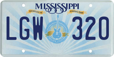 MS license plate LGW320