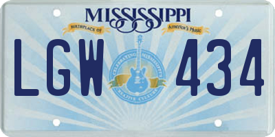 MS license plate LGW434