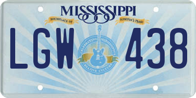 MS license plate LGW438