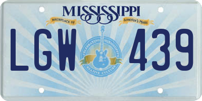 MS license plate LGW439