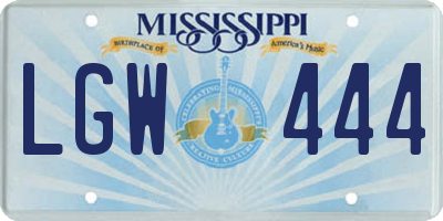 MS license plate LGW444