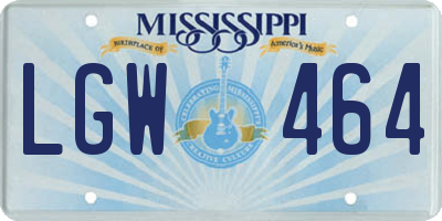 MS license plate LGW464