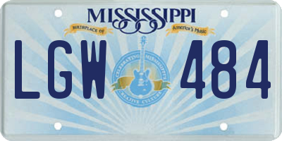 MS license plate LGW484