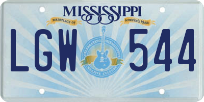 MS license plate LGW544