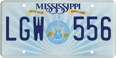 MS license plate LGW556
