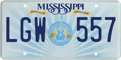 MS license plate LGW557