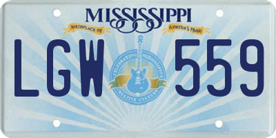 MS license plate LGW559