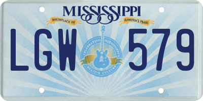MS license plate LGW579