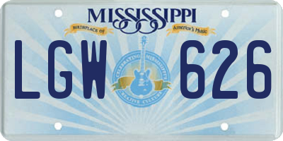 MS license plate LGW626