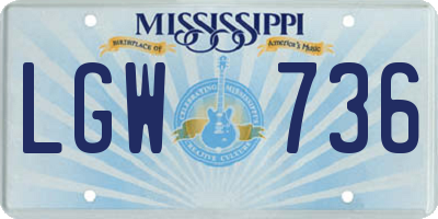 MS license plate LGW736