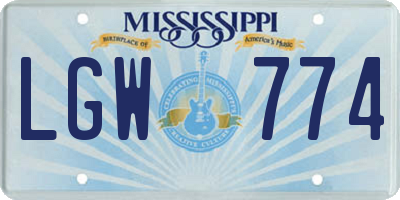 MS license plate LGW774