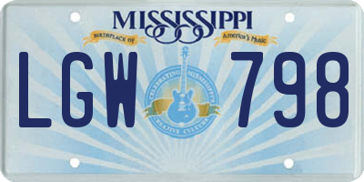 MS license plate LGW798
