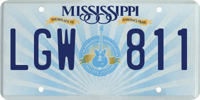 MS license plate LGW811