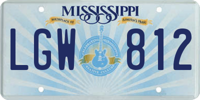 MS license plate LGW812
