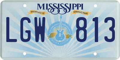 MS license plate LGW813