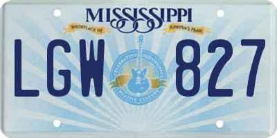 MS license plate LGW827