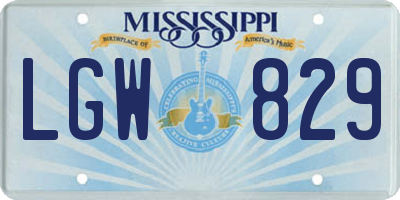 MS license plate LGW829