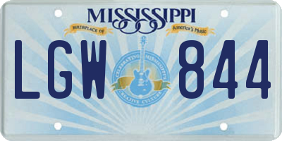 MS license plate LGW844