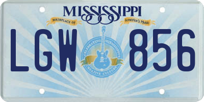 MS license plate LGW856