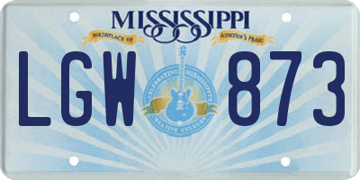 MS license plate LGW873