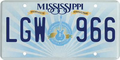 MS license plate LGW966