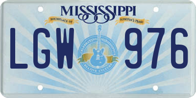 MS license plate LGW976