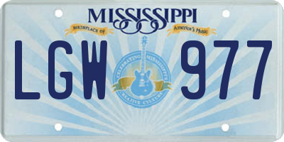 MS license plate LGW977