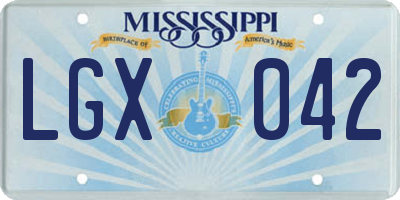 MS license plate LGX042