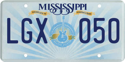 MS license plate LGX050