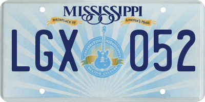 MS license plate LGX052