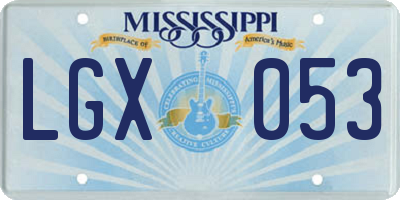 MS license plate LGX053