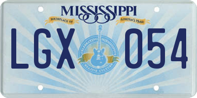 MS license plate LGX054