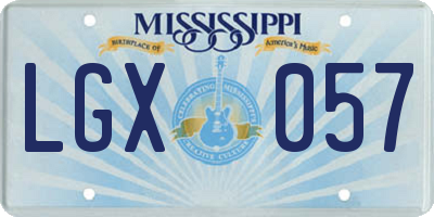 MS license plate LGX057