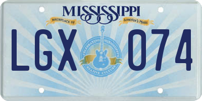 MS license plate LGX074
