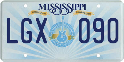 MS license plate LGX090