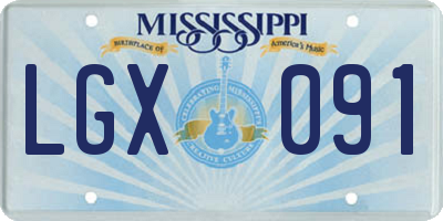 MS license plate LGX091