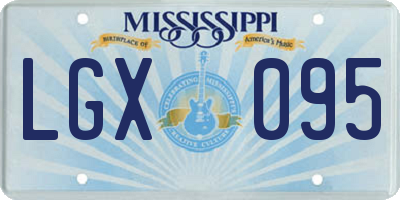 MS license plate LGX095