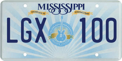 MS license plate LGX100