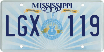 MS license plate LGX119
