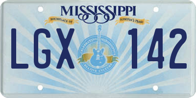 MS license plate LGX142