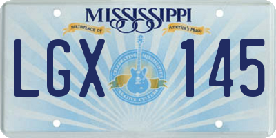 MS license plate LGX145