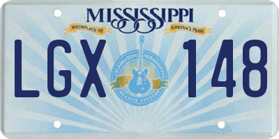 MS license plate LGX148