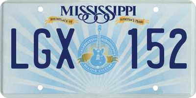 MS license plate LGX152